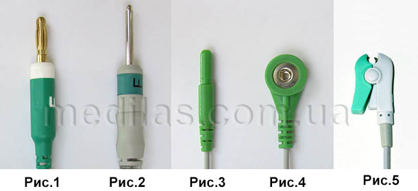Types of cable ECG lead contacts