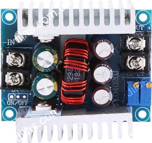 Step down DC-DC converter in LM25116, Uin-6~40V, Uout-1.2~36V, 20A, with voltage and current ajustment